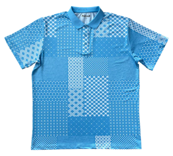 Puttwell Patchwork Polo - Blue