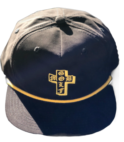 GOLF MOB HAT BLACK and GOLD ROPE HAT