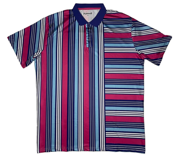 Puttwell Summertime Green Side Polo (Blue/Pink)