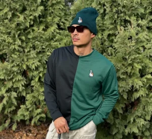 The Angry Goose Split Crewneck and Beanie by Slighted Golf