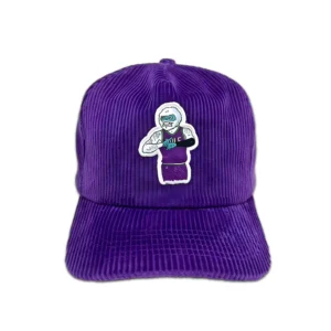 Snowman Golf Time Purple Corduroy Hat