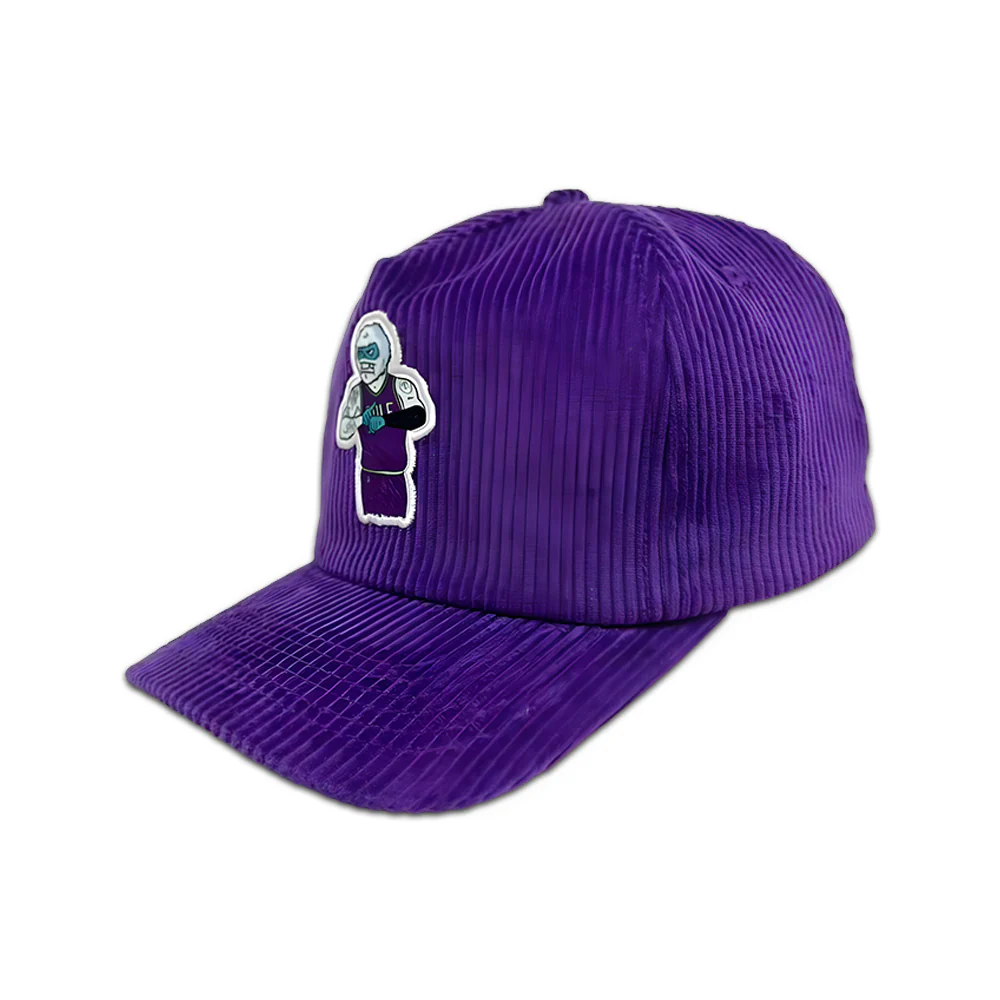 Snowman Golf Time Purple Corduroy Hat - Image 2